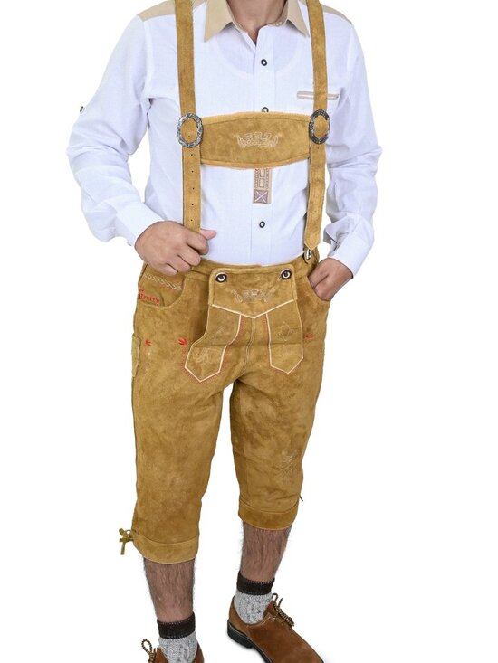 Gentry Choice® Other - Men’s Bavarian Kniebundhosen Zimmer Oktoberfest Wear Golden Brown